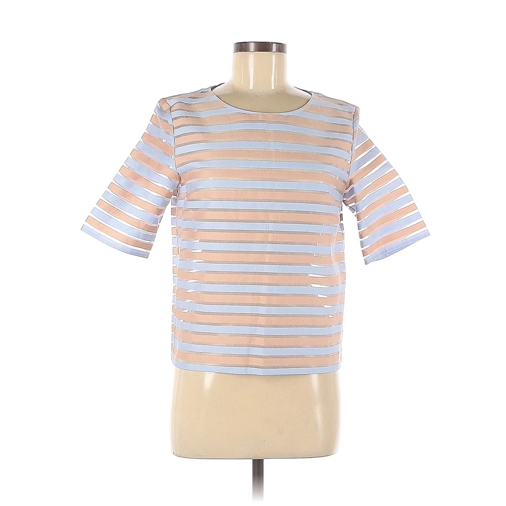 COS Striped Sheer Short Sleeve Top